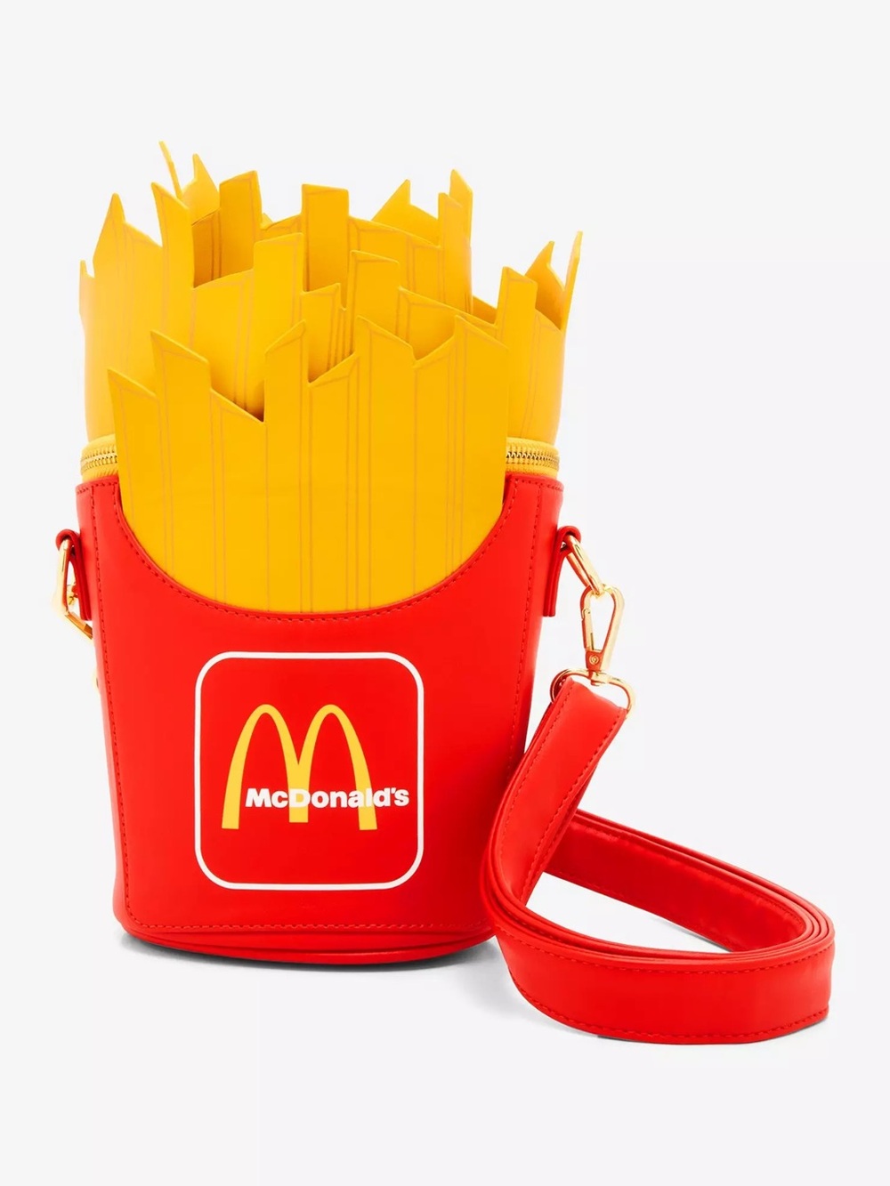 Loungefly McDonald’s Fries Red & Yellow Crossbody Bucket Bag